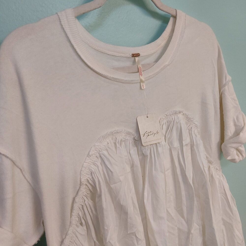 Free People MWT $128 Sz SMALL Catalina Mini Dress Babydoll Sweetheart Pleating - Picture 4 of 14